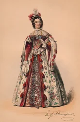 Emily Herzogin von Beaufort im Kostüm für Königin Victorias Kostümball, 12. Mai 1842, 1843