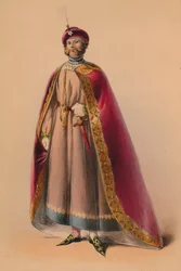 Gast im Kostüm für Queen Victorias Bal Costumé, 12. Mai 1842, 1843