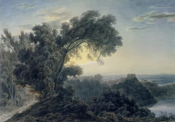 Der See von Albano und Schloss Gandolfo