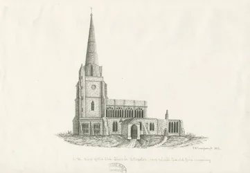 Uttoxeter Kirche [Alt]: Feder- und Tintenzeichnung, 1836