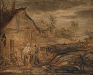 Maria und Joseph vor dem Gasthaus