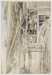 Fassade des Dogenpalastes, Venedig - Der Weinstockwinkel, ca. 1870