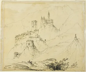 Festungen in Tirol, nahe Mals (recto); Schloss in Lenzburg (verso)