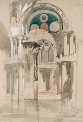 Teil der Markuskirche, Venedig: Skizze nach dem Regen, 27. Mai 1846