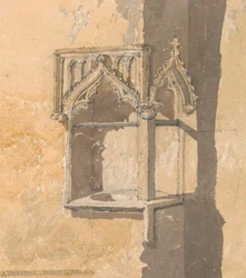 Eine Piscina in der Kirche von Blickling, Norfolk