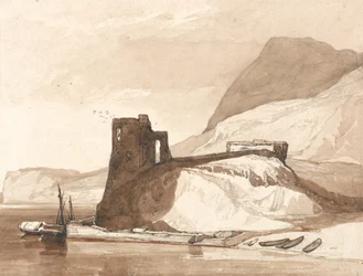 Küstenszene mit einem Schloss
