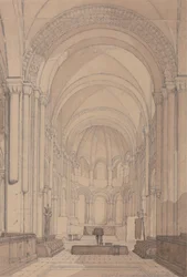 Ostende der Abteikirche Saint Georges de Bocherville, in der Nähe von Rouen, Normandie