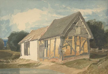 Bauernhofgebäude an einem Teich, 1808-11