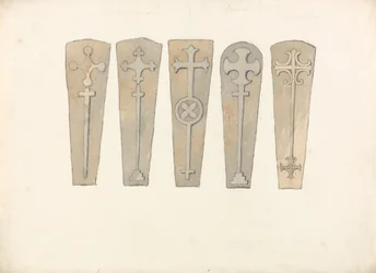 Fünf Sargdeckel aus ?Norfolk Kirchen