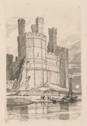 Liber Studiorum: Tafel 28, Caernarvon Castle, N. Wales