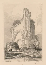 Liber Studiorum: Platte 35, Wenlock Priory, Salop, 1838