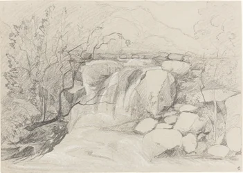 Wasserfall mit Felsen