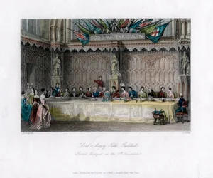 Der Tisch des Lord Mayor, großes Bankett, Guildhall, City of London, 19. Jahrhundert