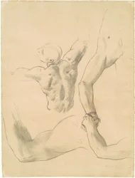Studien für zwei klassische männliche Figuren im Kampf, 1919-1920