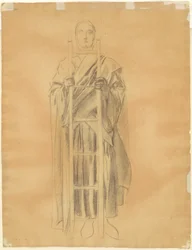 Studie für Dogma der Erlösung: Engel Fries [verso], 1895-1903