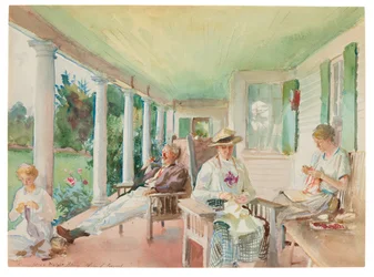 Die Piazza; Auf der Veranda, um 1921-22