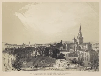 Ansicht von Glasgow vom Fir Park, um das Jahr 1690