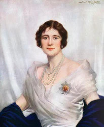 Krönungsporträt von Königin Elizabeth, der Königinmutter, im Jahr 1937