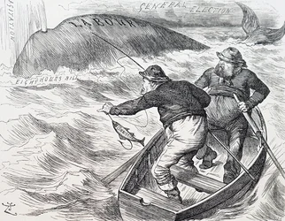 Karikatur von John Tenniel, ein englischer Illustrator, grafischer Humorist und politischer Karikaturist. 1/1/1891