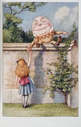 Humpty Dumpty, aus Alice im Wunderland und Durch den Spiegel und was Alice dort fand, von Lewis Carroll, veröffentlicht 1911