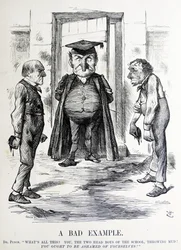 Politische Satire, die William Ewart Gladstone und Benjamin Disraeli darstellt