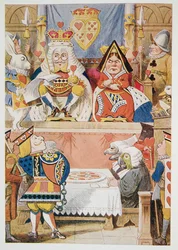 Der Prozess des Herzbuben, aus Alice im Wunderland und Durch den Spiegel und was Alice dort fand, von Lewis Carroll, veröffentlicht 1911