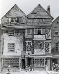 Häuser auf der Südseite einer Straße namens London Wall, veröffentlicht 1812
