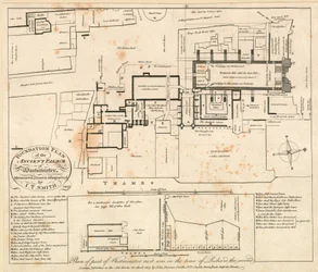 Plan eines Teils von Westminster zur Zeit von Richard II.