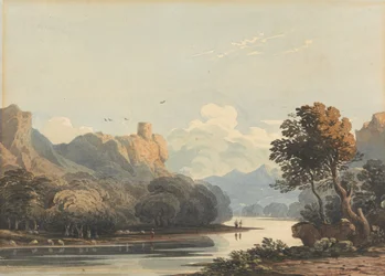 Landschaft mit einem fernen Turm