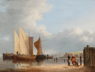 Niederländische Boote in ruhigem Wasser