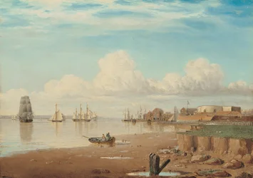 Schiffe auf dem Humber und das South Blockhouse, frühe 1830er Jahre
