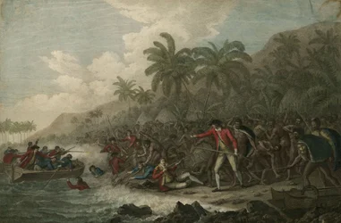 Der Tod von Kapitän James Cook am 14. Februar 1779, 1785