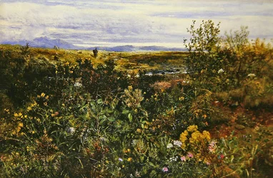 Weite Landschaft mit Wildblumen, ca. 1855-1860