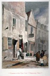 Ansicht des Osttors der Überreste der Abtei St. Saviour, Bermondsey, London, 1851