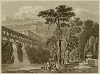 Alexander und Diogenes, graviert von Edward Francis Finden (1791-1857)