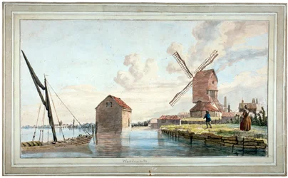 Flussuferansicht von Wandsworth, London, ca. 1798