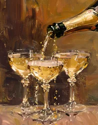 Goldener Champagnerguss