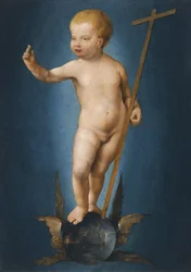 Christuskind auf einer Weltkugel
