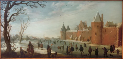Schlittschuhläufer im Stadtgraben
