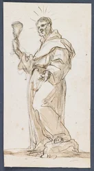 Stehender männlicher Heiliger mit einem Kelch, spätes 17. Jahrhundert