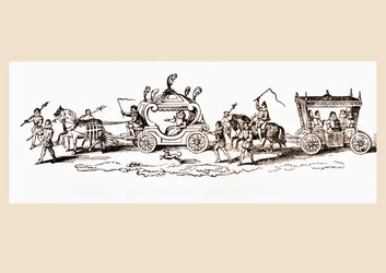 Königin Elizabeth I. von England in ihrer Kutsche, aus 