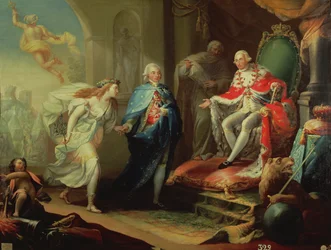 Godoy präsentiert Karl IV. den Frieden, 1796