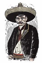 Emiliano Zapata (1880-1919), mexikanischer Revolutionär. Xylographie von Jose Guadalupe Posada (1852-1913)