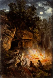 Szene aus dem Quartär-Obere Paläolithikum