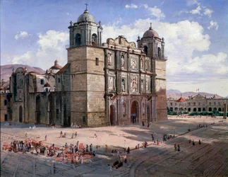 Ansicht der Kathedrale von Oaxaca, Mexiko