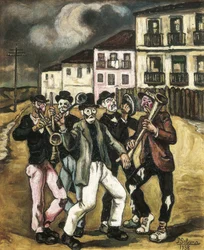GUTIERREZ SOLANA, Jose (1886-1945). Mascaras vinateras (Weinhändlermasken). 1944-1945. Private Sammlung
