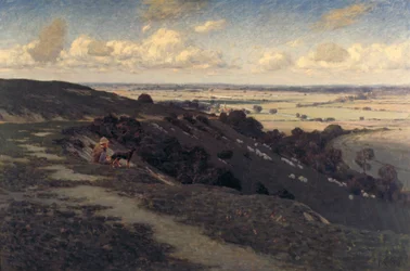 Bury Hill und Dorf mit Blick auf die North Downs