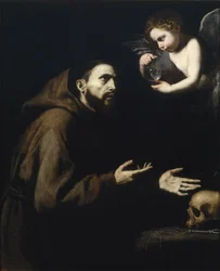 Franz von Assisi und der Engel mit der Wasserflasche, 1636-1637