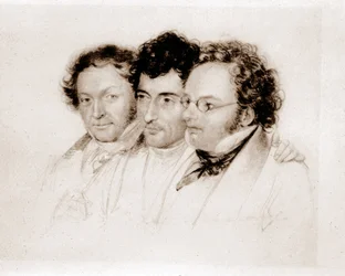 Von links nach rechts: Jenger, Hüttenbrenner und F. Schubert