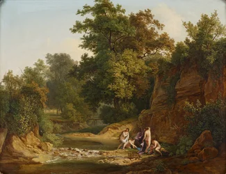 Landschaft mit Badenden